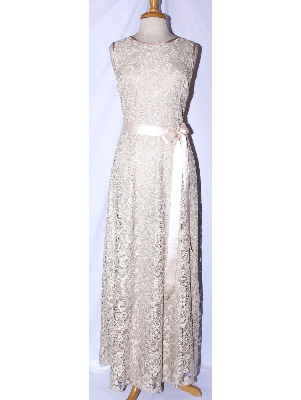 NWOT Sally Fashion #8749 All Lace MOB or Bridesmaid Dress-Size XL-CHAMPAGNE